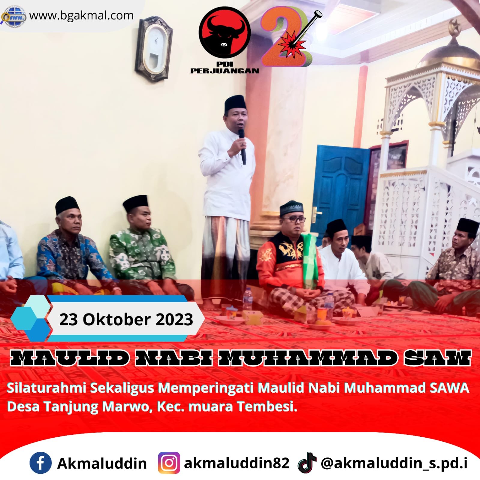 Silaturahmi Sekaligus Maulid Nabi Muhammad SAW Desa Tanjung Marwo.